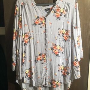 Floral button down shirt